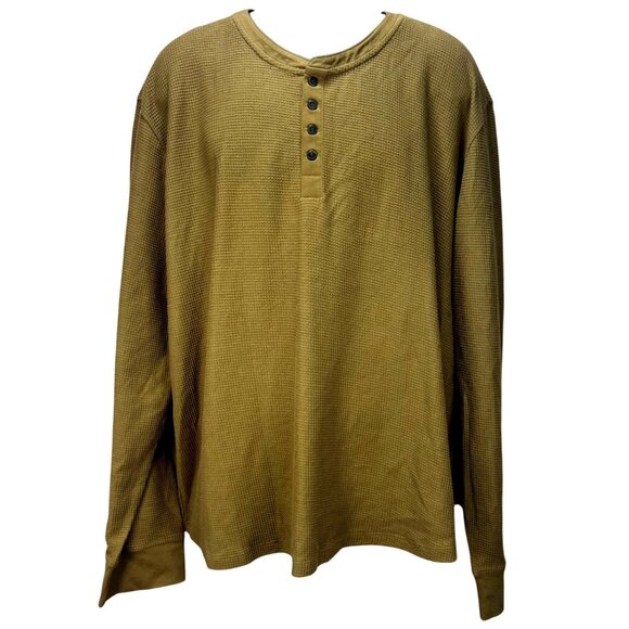 Tecovas Mens Waffle Rubber Pima Cotton Long Sleeve Henley Shirt XXL NWT - Picture 1 of 6
